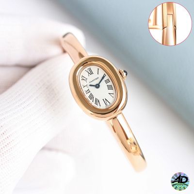 Cartier Baignoire Rose Gold Band Wrist Circumfefernce 15/16/17mm Quartz Watch